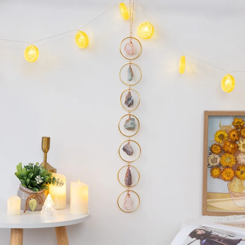 Crystal Raw Stone Wind Chime Hanging Ornament Home Wall Decor