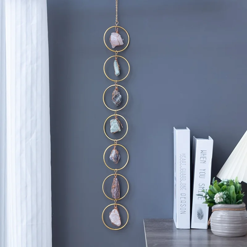 Crystal Raw Stone Wind Chime Hanging Ornament Home Wall Decor