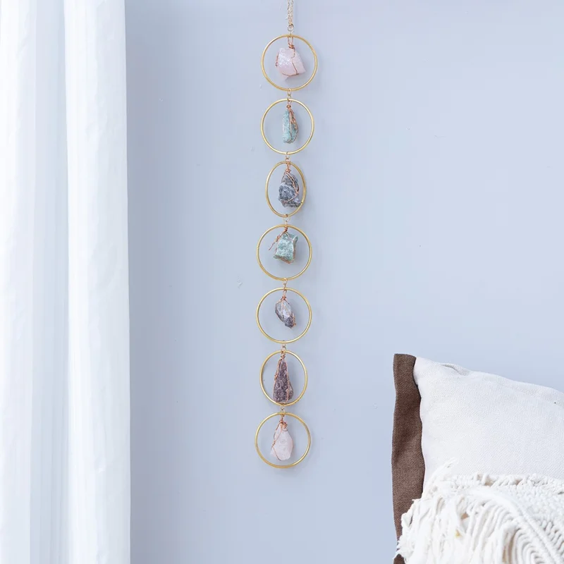 Crystal Raw Stone Wind Chime Hanging Ornament Home Wall Decor