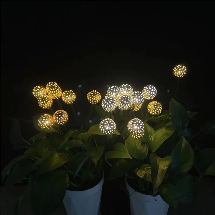 Luce a Sfera Solare a 10 Teste Modi 2 Modi Light Lawn Lawn Luce - Luce Bianca Calda