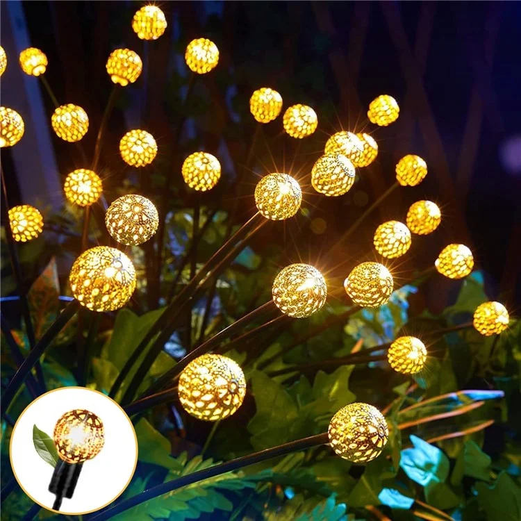 Luce a Sfera Solare a 10 Teste Modi 2 Modi Light Lawn Lawn Luce - Luce Bianca Calda