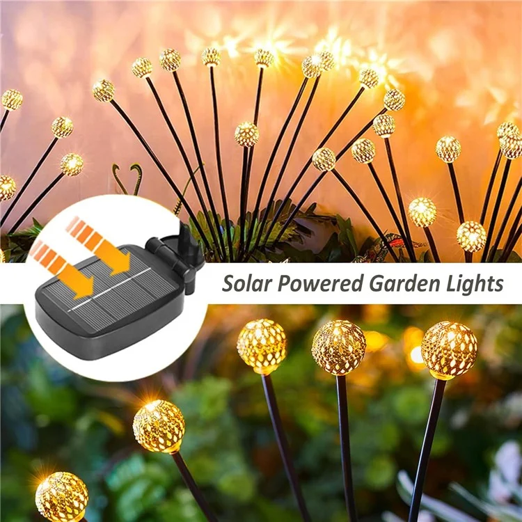 Luce a Sfera Solare a 10 Teste Modi 2 Modi Light Lawn Lawn Luce - Luce Bianca Calda