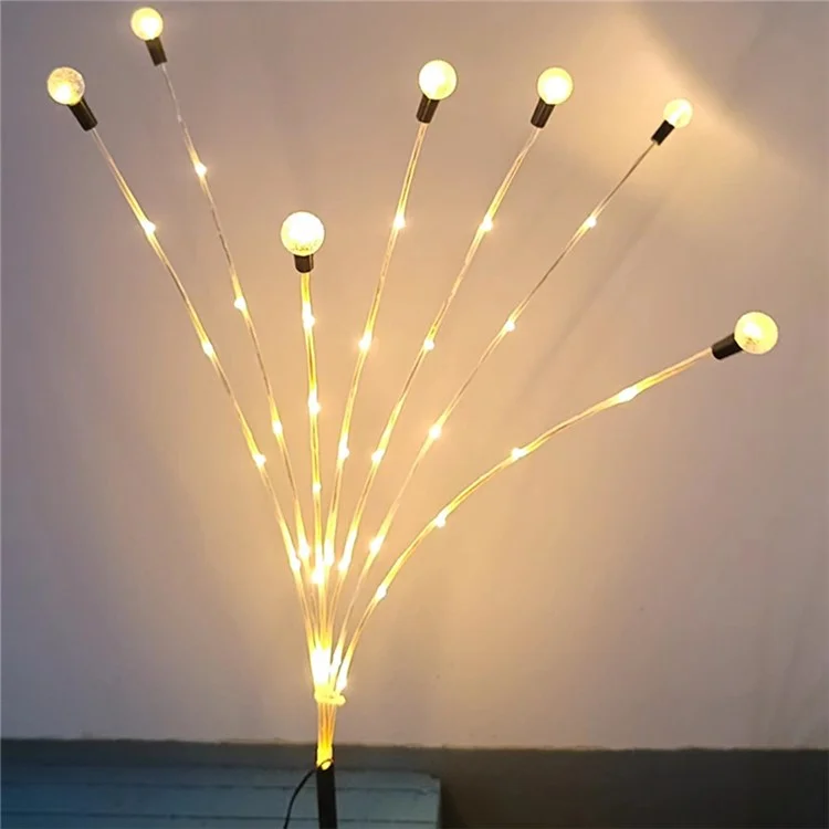 2pcs 8 Cabeças Movidas a Solar Firefly Light 2 Modos Modos Paisagem Jardim de Jardim - Luz Branca Quente
