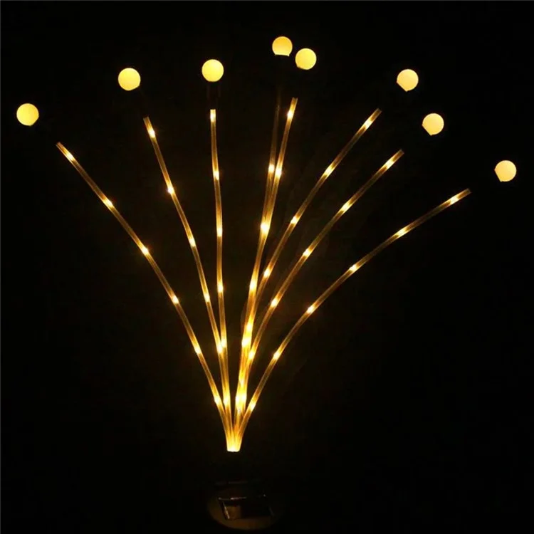 2pcs 8 Cabeças Movidas a Solar Firefly Light 2 Modos Modos Paisagem Jardim de Jardim - Luz Branca Quente