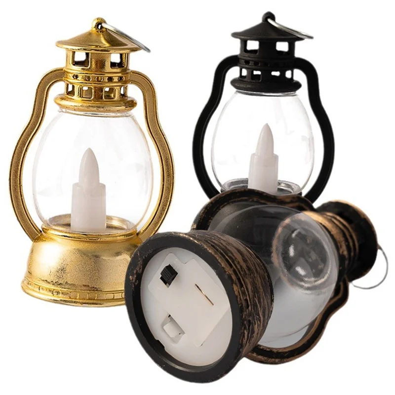 Retro Kerosene Lamp Simulation Candle Lantern Christmas Decoration Atmosphere Light - White