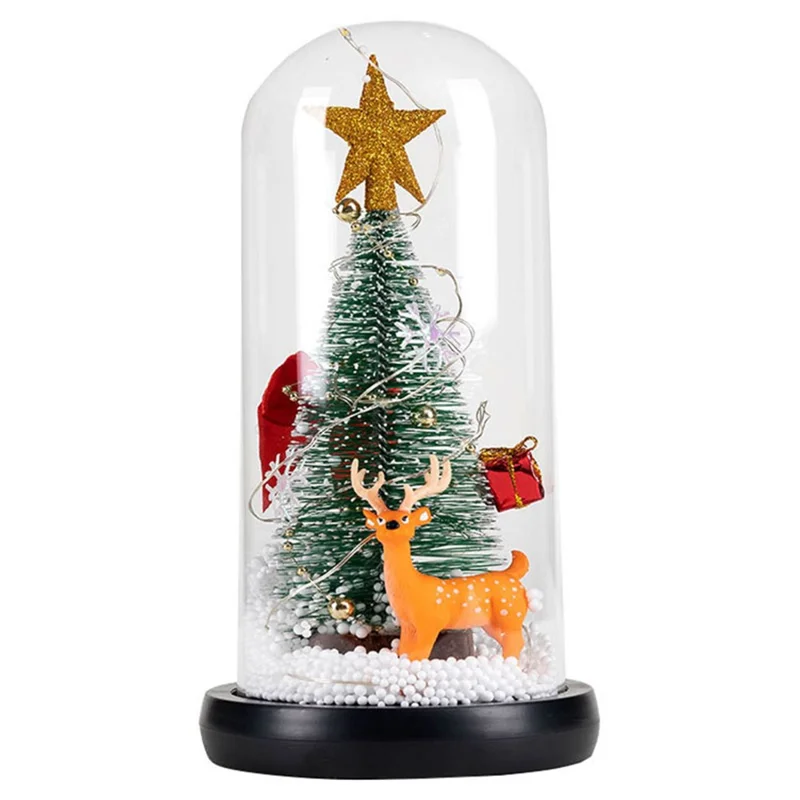 Weihnachtsgeschenkfenster Display Glas Cover LED Light Ornamente - Stern Und Hirsch