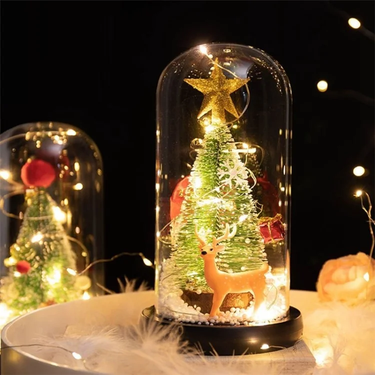 Weihnachtsgeschenkfenster Display Glas Cover LED Light Ornamente - Stern Und Hirsch