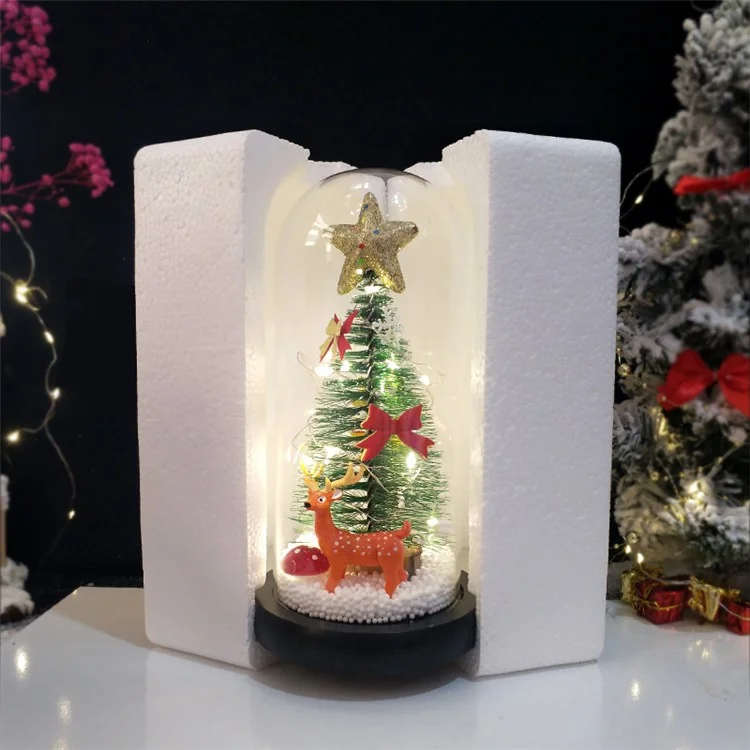Weihnachtsgeschenkfenster Display Glas Cover LED Light Ornamente - Stern Und Hirsch