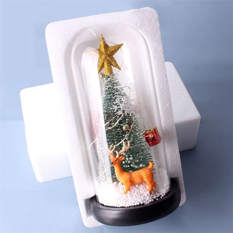 Weihnachtsgeschenkfenster Display Glas Cover LED Light Ornamente - Stern Und Hirsch