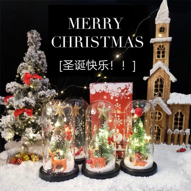 Weihnachtsgeschenkfenster Display Glas Cover LED Light Ornamente - Stern Und Hirsch
