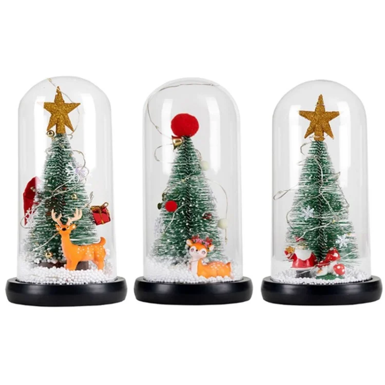 Weihnachtsgeschenkfenster Display Glas Cover LED Light Ornamente - Stern Und Hirsch