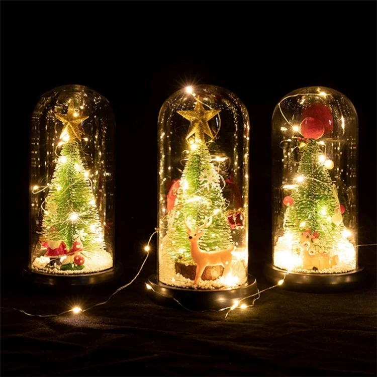 Weihnachtsgeschenkfenster Display Glas Cover LED Light Ornamente - Stern Und Hirsch