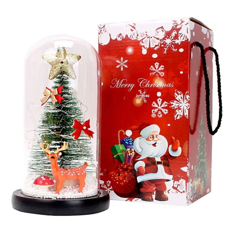 Weihnachtsgeschenkfenster Display Glas Cover LED Light Ornamente - Stern Und Hirsch