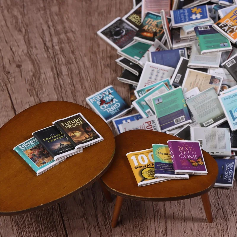 Anxiety Bookshelf Ornament Handmade Mini Room Box Wooden Miniature Book Shelf