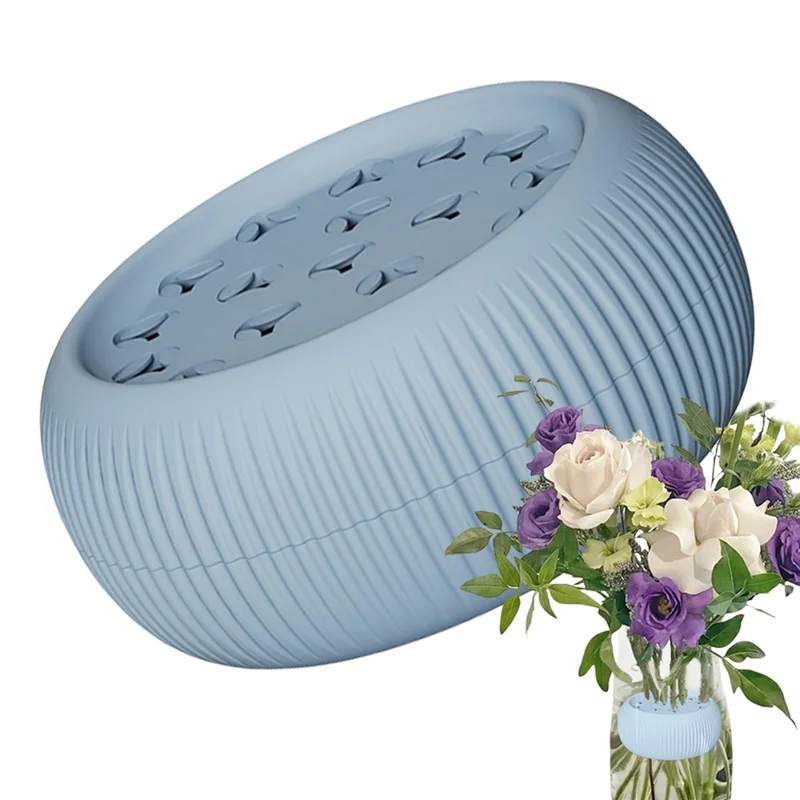 7cm Silicone Spiral Stem Holder for Vases, Flower Arrangement Holder - Blue
