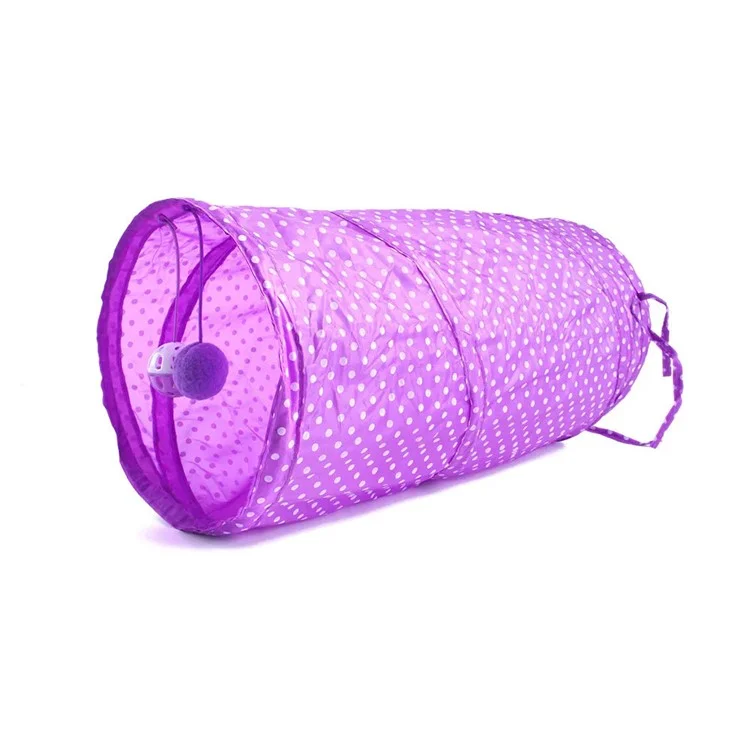 30Pcs / Set Cat Toys Set with Purple Tunnel Interactive Cat Toy Feather Fish Mouse Crinkle Balls