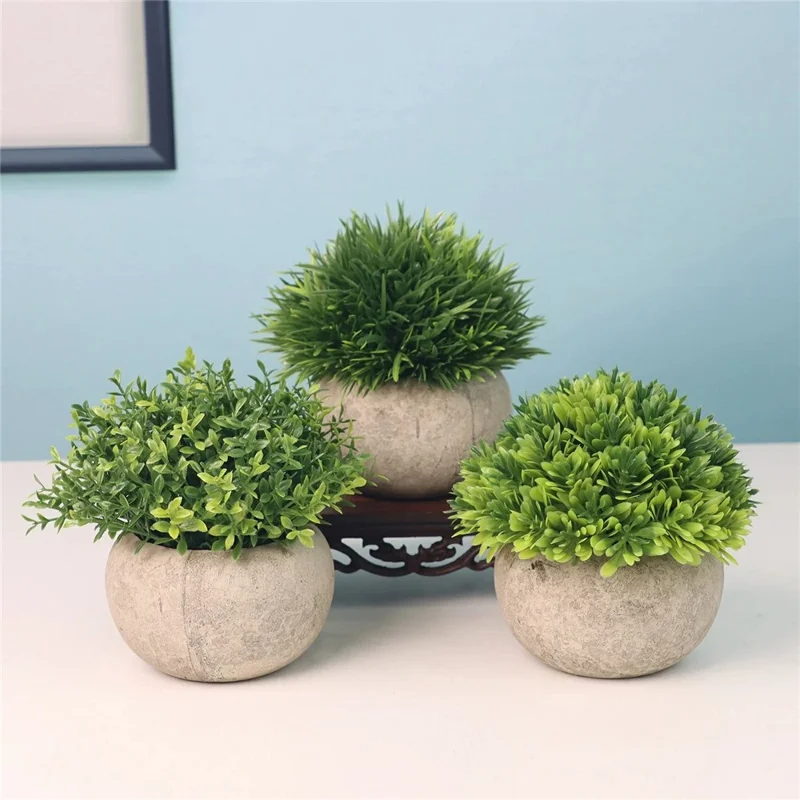 Simulation Plastic Potted Plant Artificial Grass Desktop Decoration for Living Room - PB07-20