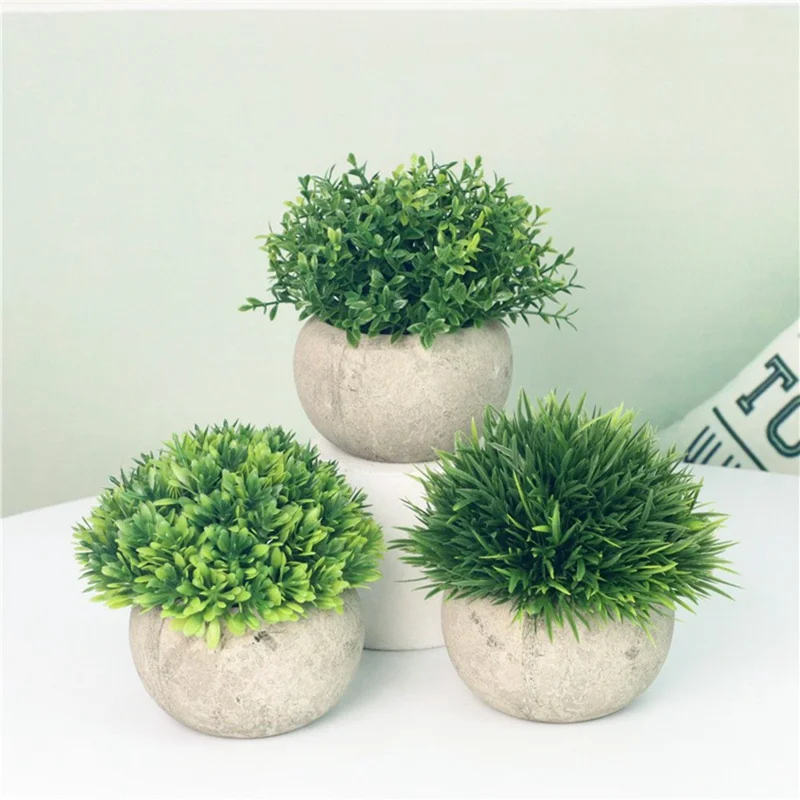 Simulation Plastic Potted Plant Artificial Grass Desktop Decoration for Living Room - PB07-20