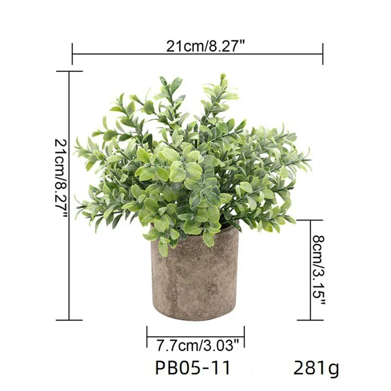 Artificial Grass Plastic Simulation Potted Plant Desktop Decoration for Living Room - PB05-11