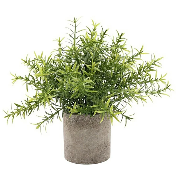 Artificial Grass Plastic Simulation Potted Plant Desktop Decoration for Living Room - PB15-4