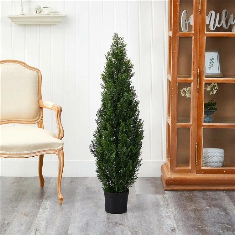 120cm Artificial Pine Tree Plastic Simulation Potted Plant Hotel Living Room Floor Decoration