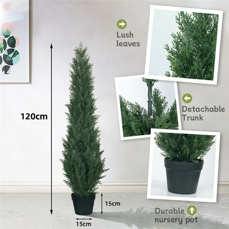 120cm Artificial Pine Tree Plastic Simulation Potted Plant Hotel Living Room Floor Decoration