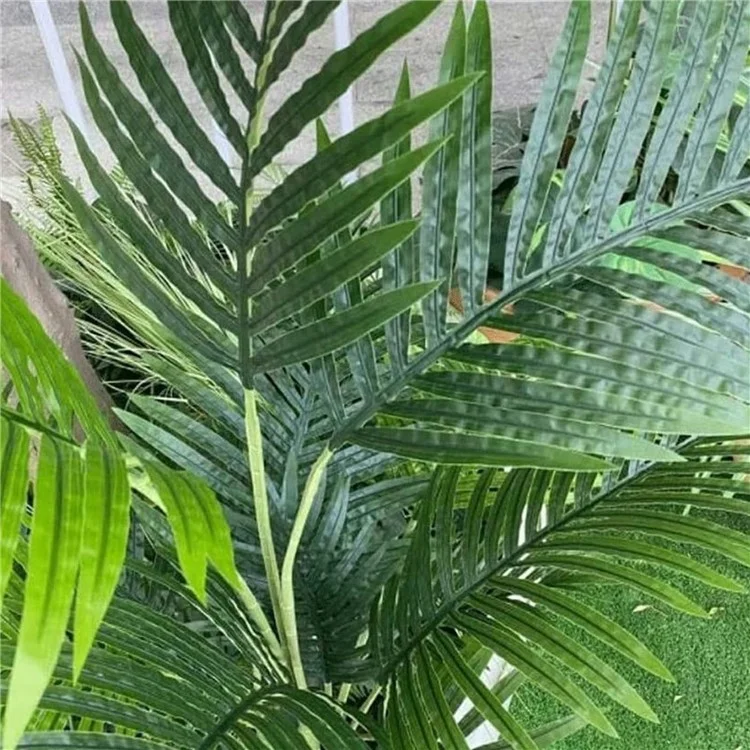 120cm Simulated Indoor Green Plant Fake Areca Palm Living Room Floor Ornament, with Woven Basket