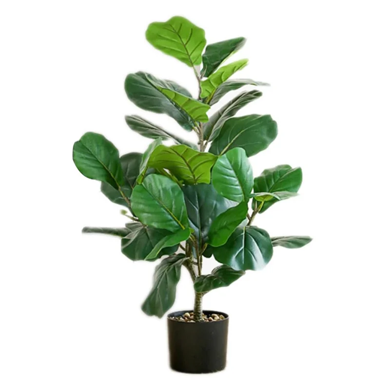 80cm Simulated Fiddle Leaf Fig Potted Plant Indoor Hall Decoration Green Plant Artificial Bionic