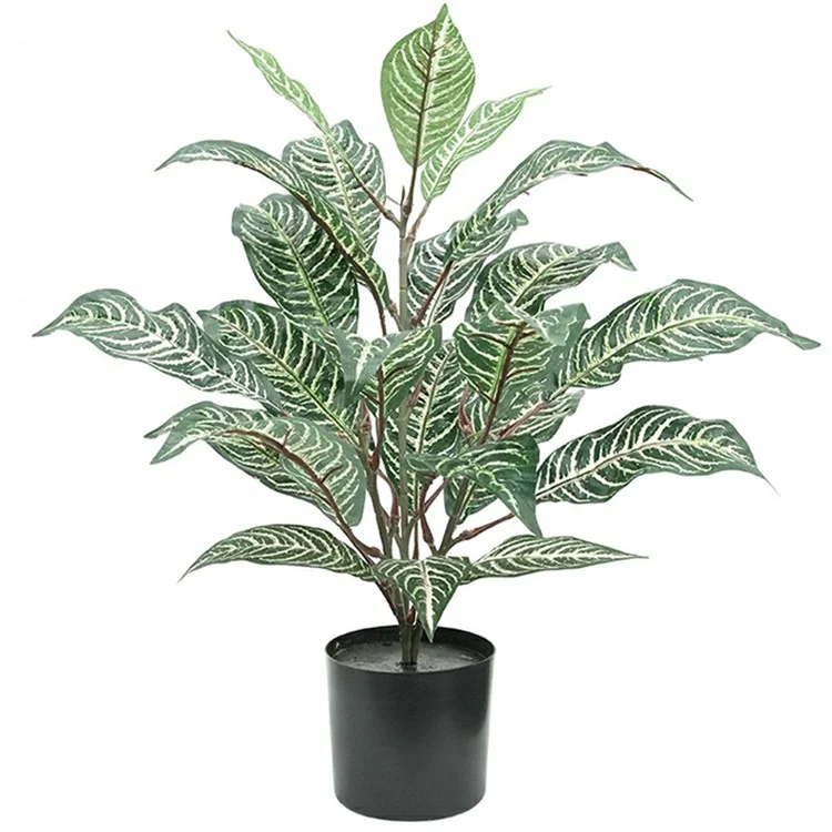 60cm Simulation Zebra Stripes Leaves Artificial Potted Plant Living Room Decoration