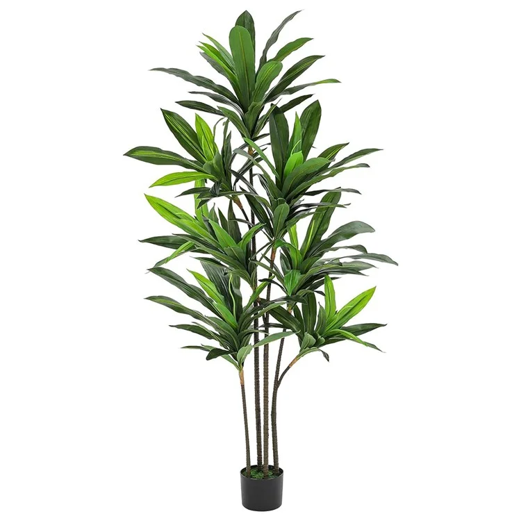 180cm Plastic Artificial Brazilian Dracaena Potted Green Plant Living Room Simulated Floor Ornament