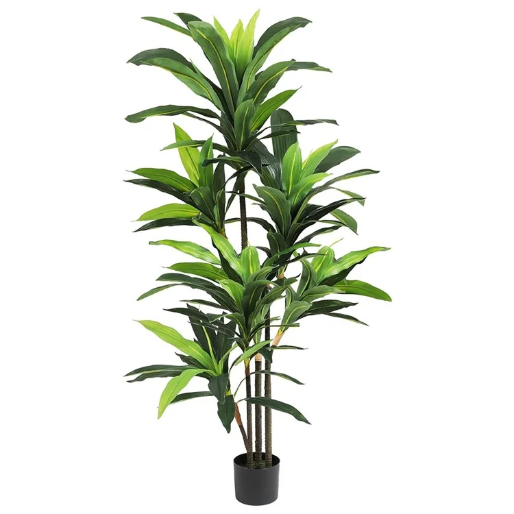 150cm Plastic Artificial Brazilian Dracaena Potted Green Plant Living Room Simulated Floor Ornament
