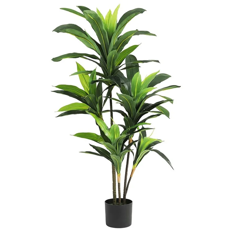 120cm Plastic Artificial Brazilian Dracaena Potted Green Plant Living Room Simulated Floor Ornament