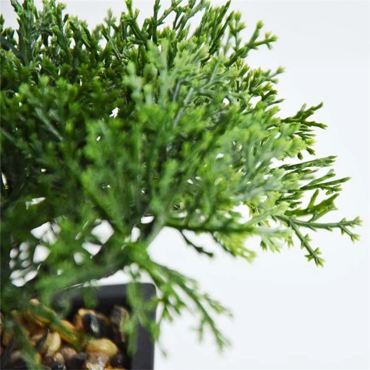 Living Room Simulation Green Plant Artificial Cypress Mini Potted Plant Office Desktop Decor