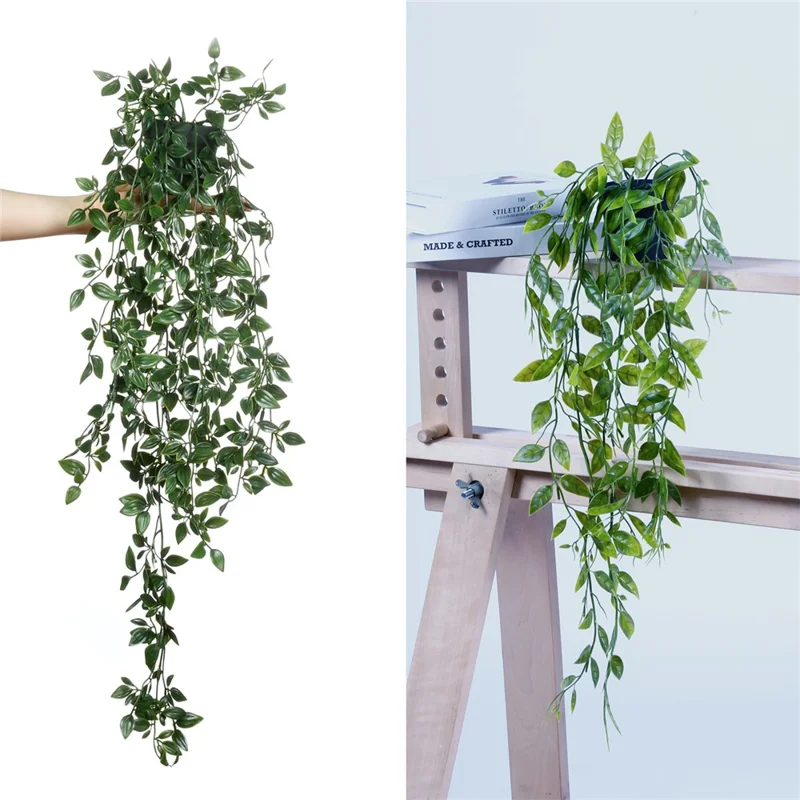 3Pcs / Set Hanging Potted Plant Simulation Eucalyptus Leaves Bonsai Home Decoration - TZ078-E+Green