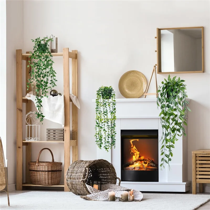 3Pcs / Set Hanging Potted Plant Simulation Eucalyptus Leaves Bonsai Home Decoration - TZ078-E+Green