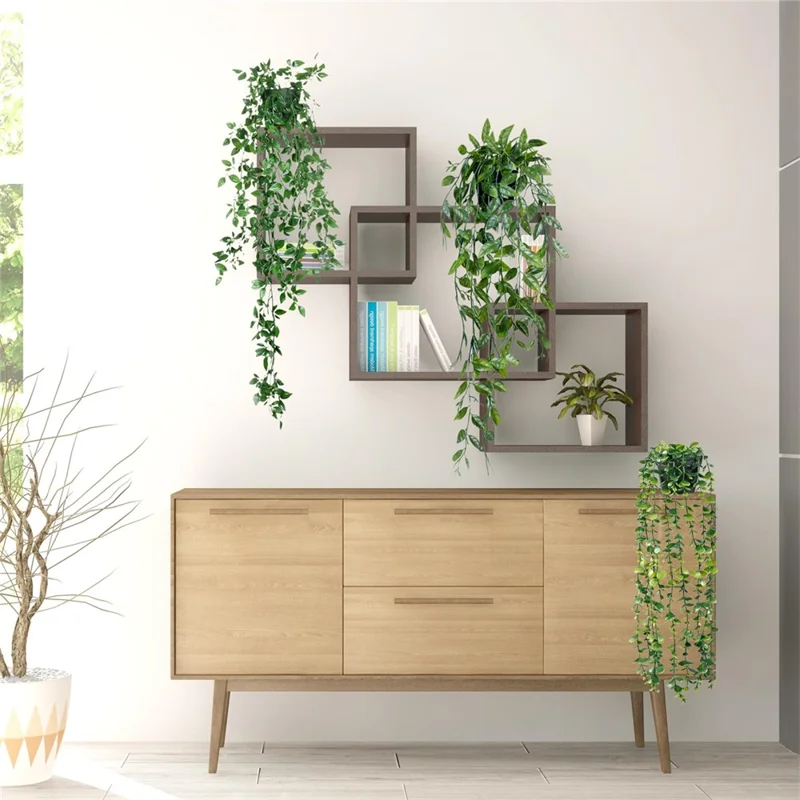 3Pcs / Set Hanging Potted Plant Simulation Eucalyptus Leaves Bonsai Home Decoration - TZ078-E+Green