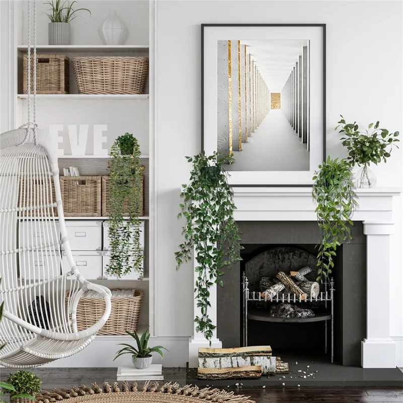 3Pcs / Set Hanging Potted Plant Simulation Eucalyptus Leaves Bonsai Home Decoration - TZ078-E+Green