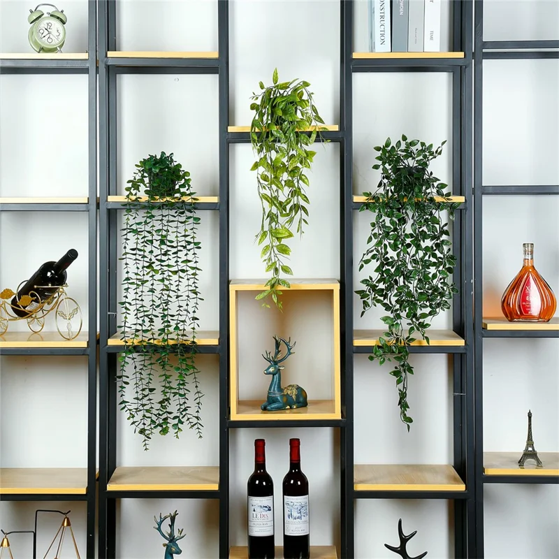 3Pcs / Set Hanging Potted Plant Simulation Eucalyptus Leaves Bonsai Home Decoration - TZ078-E+Green