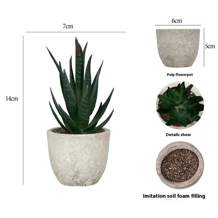 24pcs Aloe Vera Simulação Suculenta Mini Bonsai Fake Plant Desktop Decor