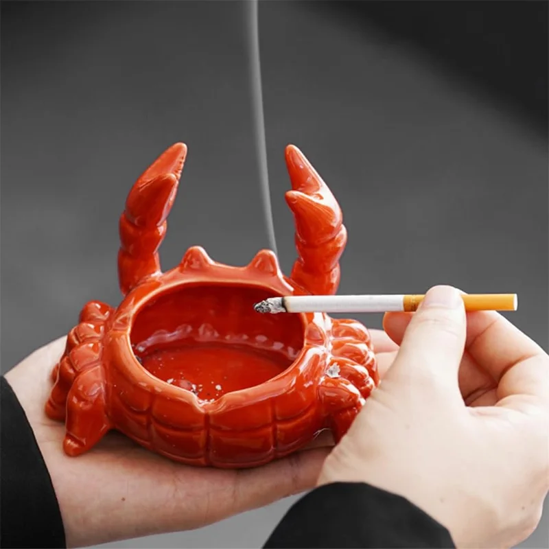 Crab Ashtray Ceramic Ashtray with Lid Lovely Creative Home Decoration