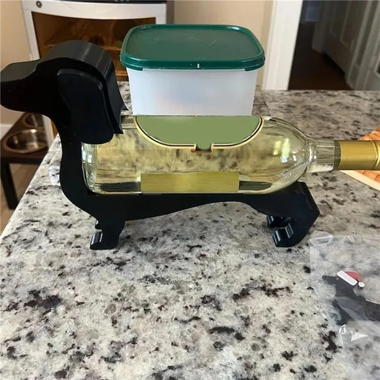 Dachshund Wine Bottle Holder Plastic Funny Sausage Dog Countertop Wine Rack Display Stand for Home