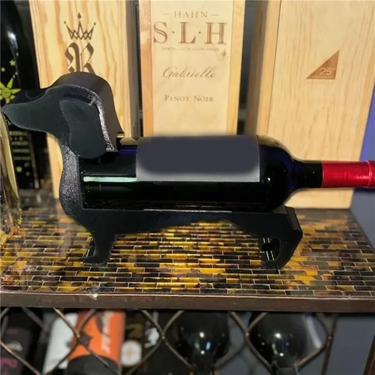 Dachshund Wine Bottle Holder Plastic Funny Sausage Dog Countertop Wine Rack Display Stand for Home