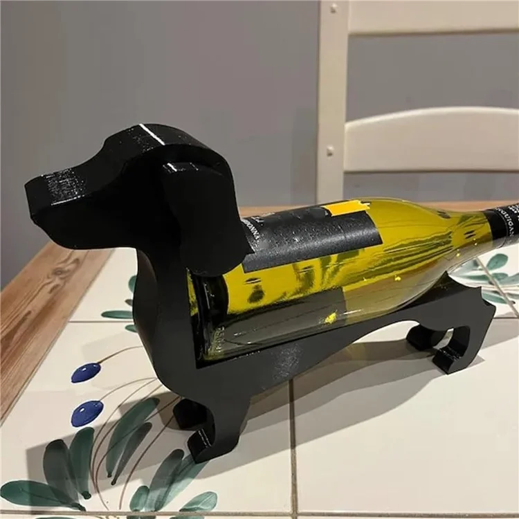 Dachshund Wine Bottle Holder Plastic Funny Sausage Dog Countertop Wine Rack Display Stand for Home
