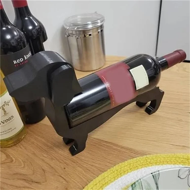 Dachshund Wine Bottle Holder Plastic Funny Sausage Dog Countertop Wine Rack Display Stand for Home