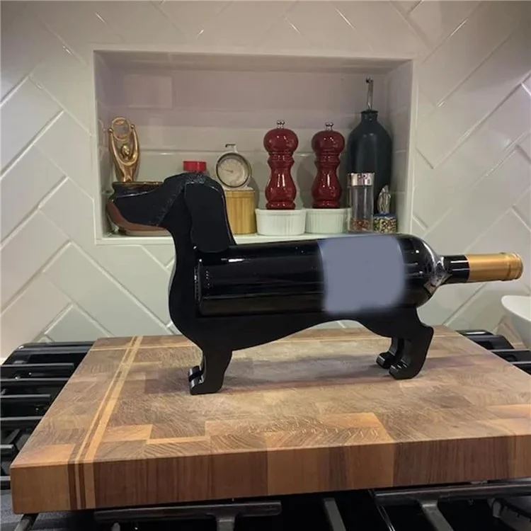 Dachshund Wine Bottle Holder Plastic Funny Sausage Dog Countertop Wine Rack Display Stand for Home