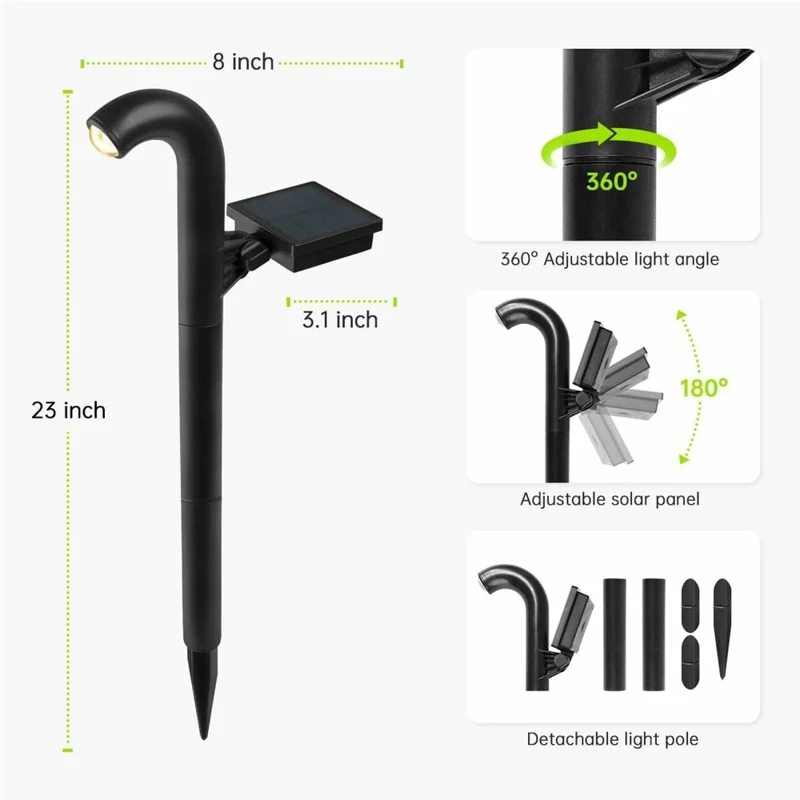 1Pc Solar Powered Ground Stake Pathway Light Waterproof Outdoor Landscape Lamp