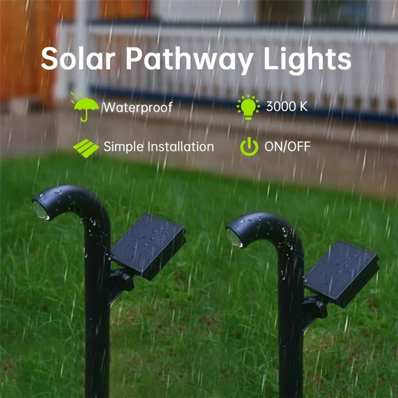 1Pc Solar Powered Ground Stake Pathway Light Waterproof Outdoor Landscape Lamp