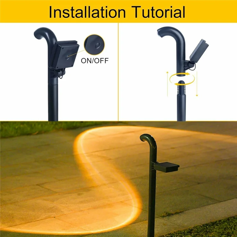 1Pc Solar Powered Ground Stake Pathway Light Waterproof Outdoor Landscape Lamp
