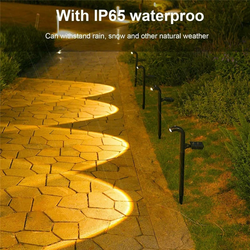 1Pc Solar Powered Ground Stake Pathway Light Waterproof Outdoor Landscape Lamp