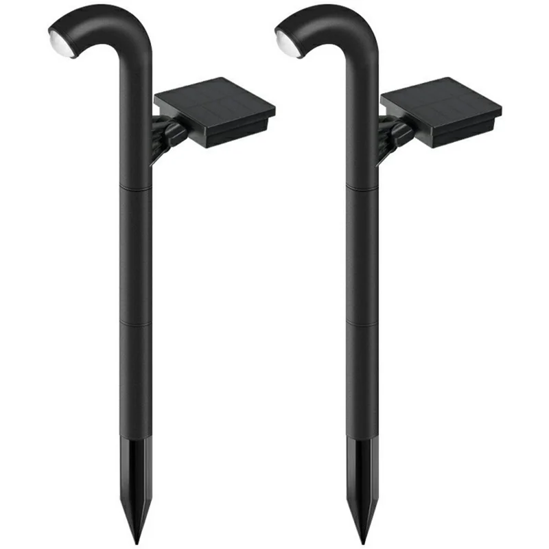 2Pcs Solar Powered Ground Stake Pathway Light Waterproof Outdoor Landscape Lamp